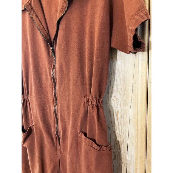 Noble Womens Adult Utility Suit Zip Up Pockets Jumpsuit Size Medium Brown RARE - Picture 4 of 11